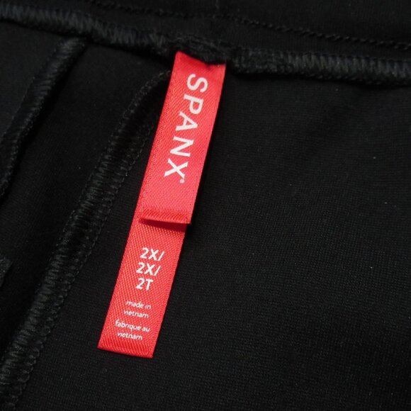 NWT SPANX 20385R The Perfect Wide Leg in Black Ponte Stretch Pants 2X - Picture 4 of 6